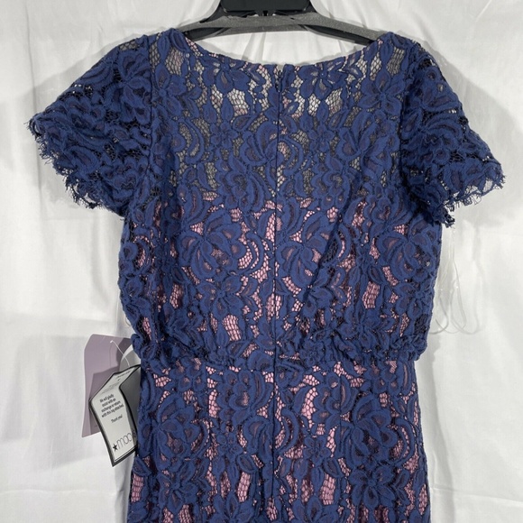 NWT JS Collections [ 8 ] Embroidered Lace Blouson Dress in‎ Navy Rose - Picture 11 of 12
